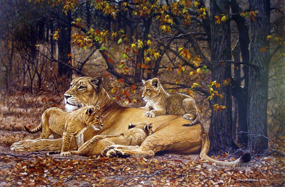 Löweess und Jungen Ölgemälde